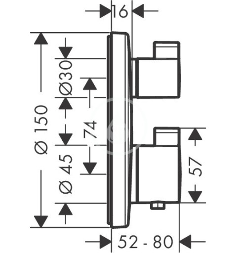 Hansgrohe Termostatická batéria pod omietku na 2 spotrebiče, kefovaný čierny chróm 15758340