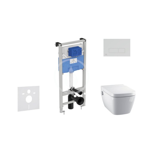 Ideal Standard Set predstenovej inštalácie, sprchovacej toalety a sedadla TECEone, tlačidla Oleas M2, Rimless, SoftClose, bie
