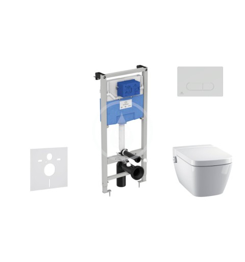 Ideal Standard Set predstenovej inštalácie, sprchovacej toalety a sedadla TECEone, tlačidla Oleas M1, Rimless, SoftClose, bie