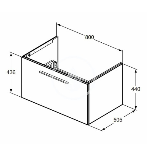 Ideal Standard Umývadlová skrinka 80x44x51 cm, 1 zásuvka, sivý matný kremeň T5271NG
