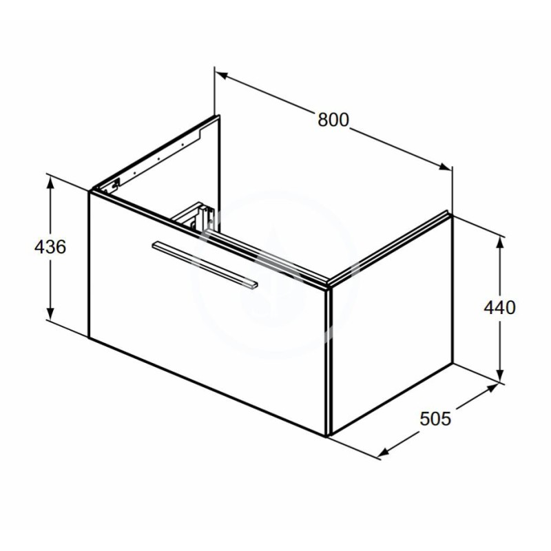 Ideal Standard Umývadlová skrinka 80x44x51 cm, 1 zásuvka, dub T5271NX