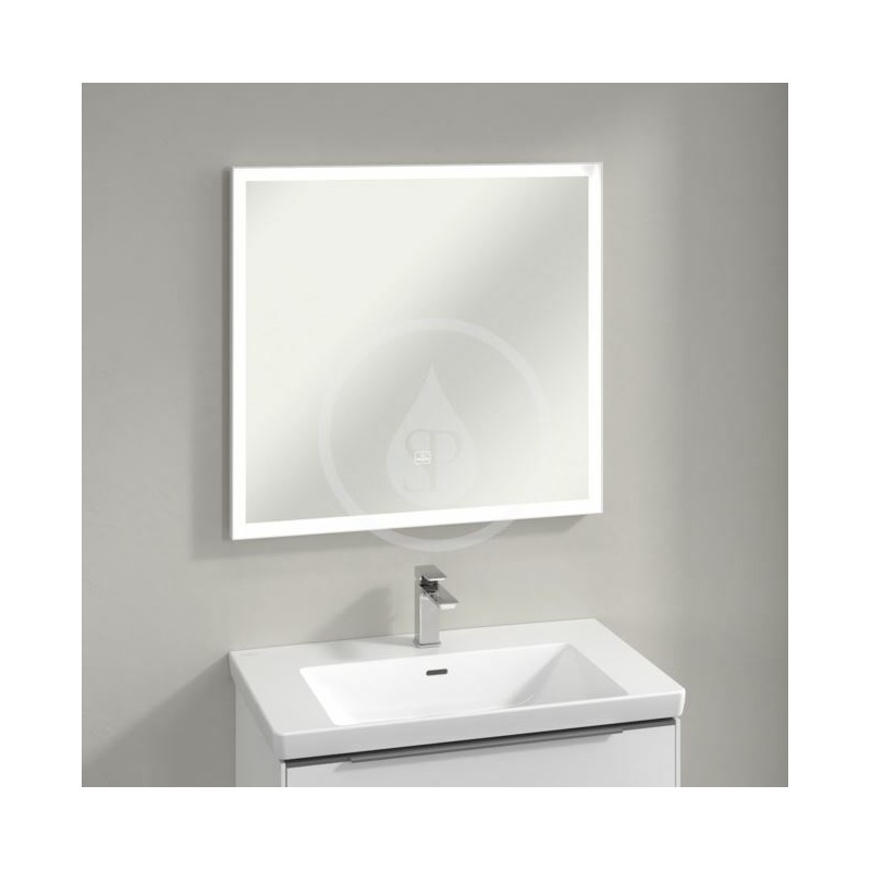 Villeroy & Boch Zrkadlo v ráme s LED osvetlením, 80x75 cm, dotykový senzor A4638000