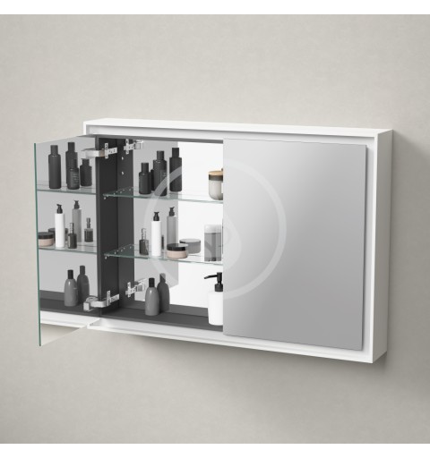 Duravit Zrkadlová skrinka s LED osvetlením, 700x1000x155 mm, 2 dvierka, biela LC7552000000000