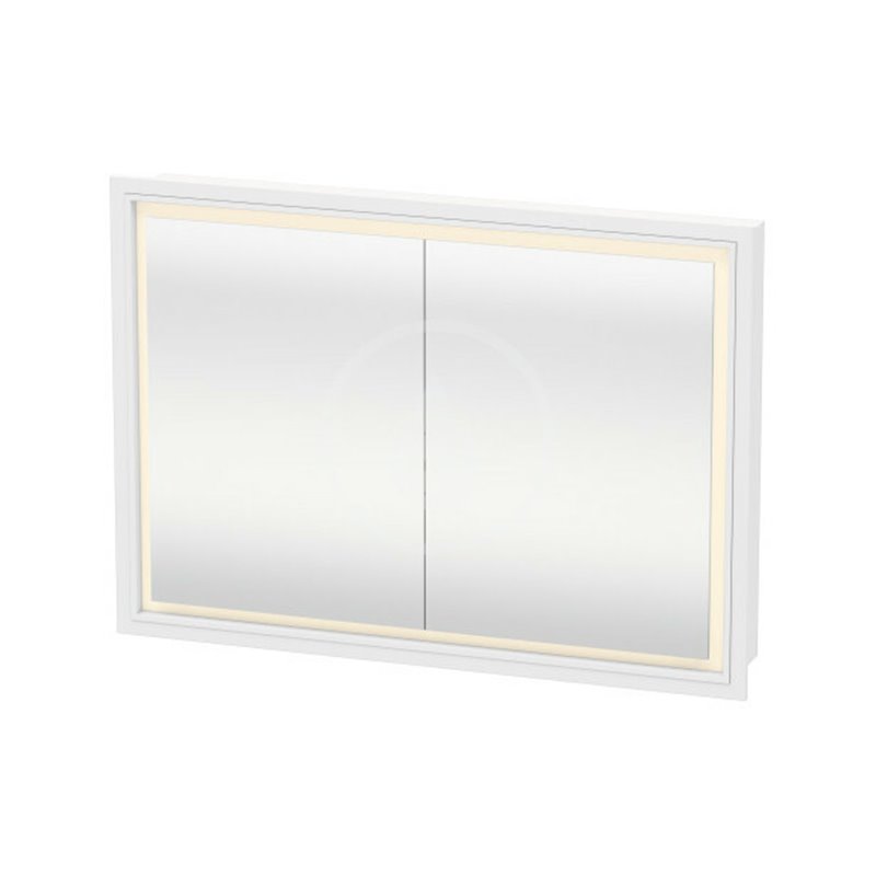 Duravit Zrkadlová skrinka s LED osvetlením, vstavaná, 700x1000x155 mm, 2 dvierka, biela LC7652000001000