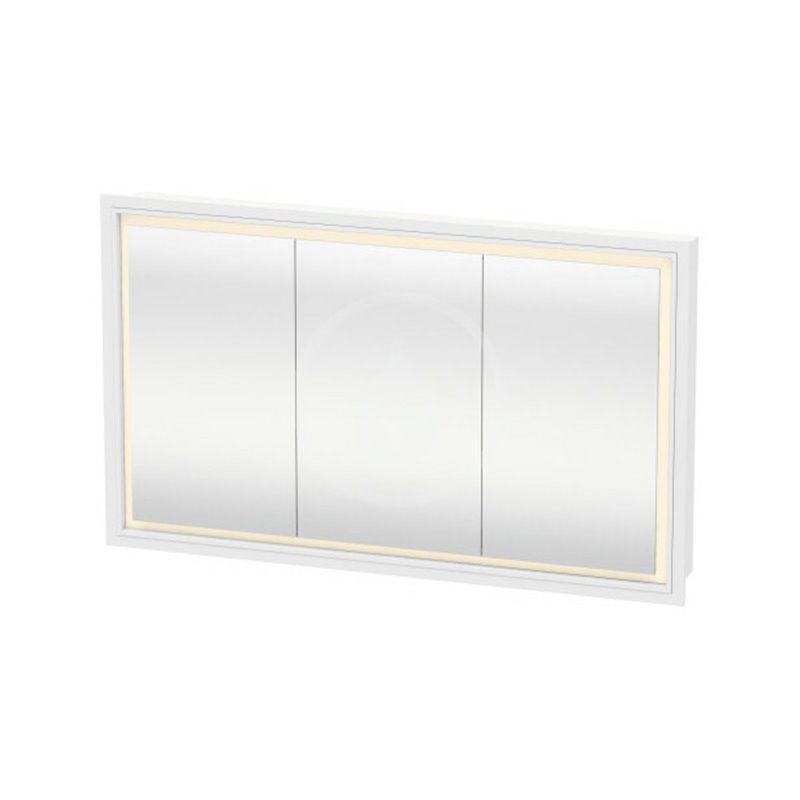 Duravit Zrkadlová skrinka s LED osvetlením, vstavaná, 700x1200x155 mm, 3 dvierka, biela LC7653000001000
