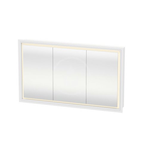 Duravit Zrkadlová skrinka s LED osvetlením, vstavaná, 700x1200x155 mm, 3 dvierka, biela LC7653000001000