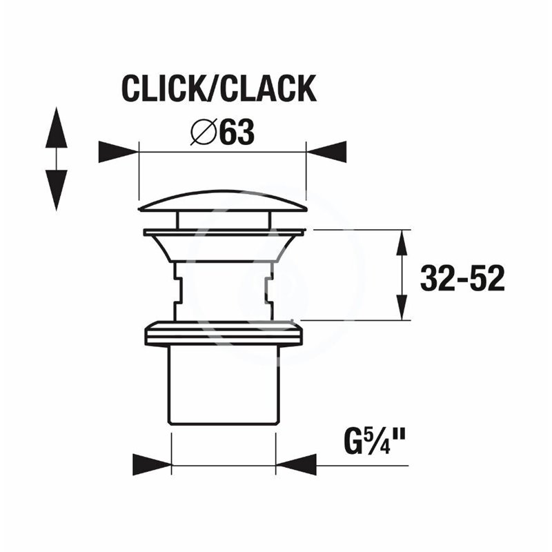 Jika Umývadlová výpusť, Click-Clack, matná čierna H3702F97161031