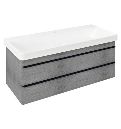 Sapho SITIA umývadlová skrinka 101,4x43,2x43,4cm, 2x zásuvka, dub strieborný