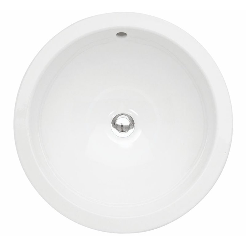 Villeroy & Boch Bezotvorové umývadlo na zabudovanie zospodu, priemer 330 mm, biele – umývadlo, s prepadom, s Ceramicplus 61