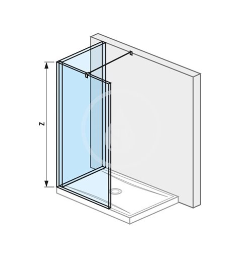 Jika Sklenená stena L 120 cmx80 cm na sprchovú vaničku 120 cm x 80 cm, s úpravou Jika Perla Glass, 1200 mm x 200 mm 