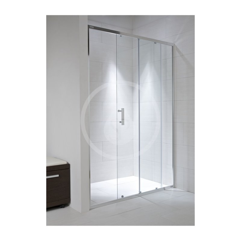 Jika Sprchové dvere, 1 posuvný segment, 1 pevný segment, strieborný profil, ľavé/pravé, 1000 mmx30 mmx1950 mm – sklo ar