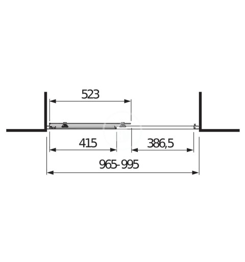 Jika Sprchové dvere, 1 posuvný segment, 1 pevný segment, strieborný profil, ľavé/pravé, 1000 mmx30 mmx1950 mm – transpa