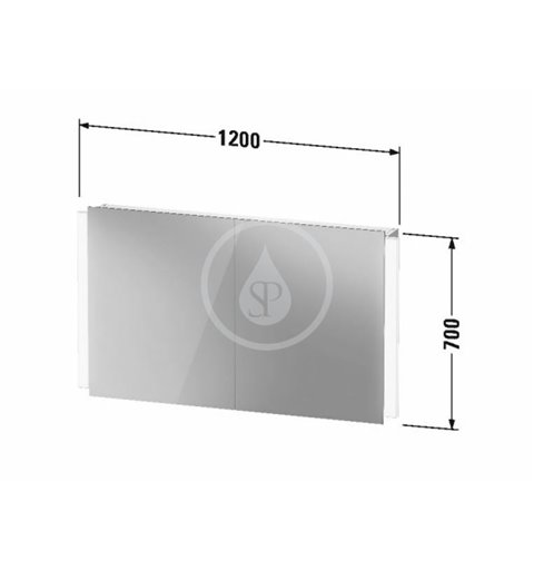 Duravit Zrkadlová skrinka s LED osvetlením, 700x1200x157 mm, 2 dvierka K27138000001000