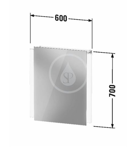 Duravit Zrkadlová skrinka s LED osvetlením, 700x600x157 mm, 1 dvierka, pánty vpravo K27135R00001000