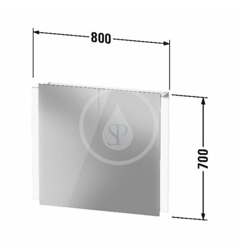 Duravit Zrkadlová skrinka s LED osvetlením, 700x800x157 mm, 2 dvierka K27136000001000