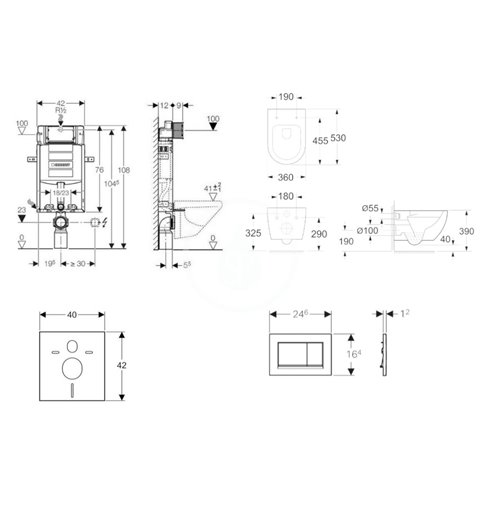 Geberit Set predstenovej inštalácie, klozetu Aura a dosky softclose, tlačidlo Sigma30, biela/chróm SANI15CA3102