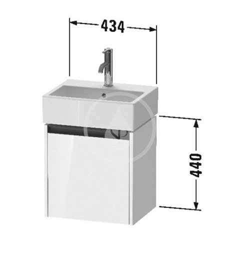 Duravit Umývadlová skrinka 440x434x338 mm, 1 dvierka, pánty vľavo, grafit mat K25070L49490000