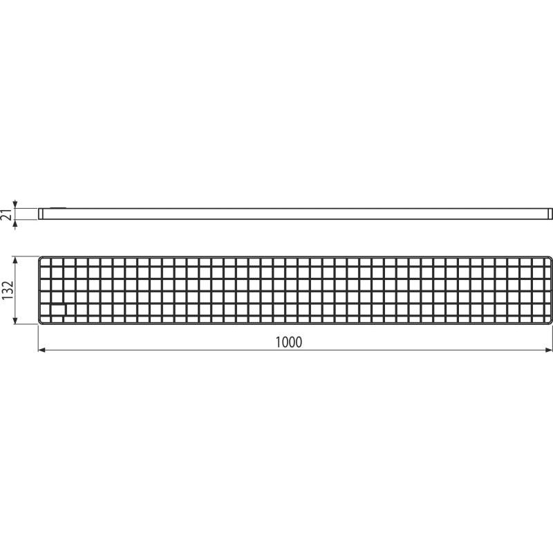 Alcaplast Krycí rošt pre krabicový žľab 1 m, nerez AISI 304 APR-R21-1000-135