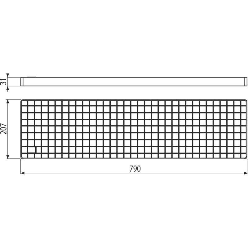Alcaplast Krycí rošt pre krabicový žľab rohový, nerez AISI 304 APR-R21-790-210