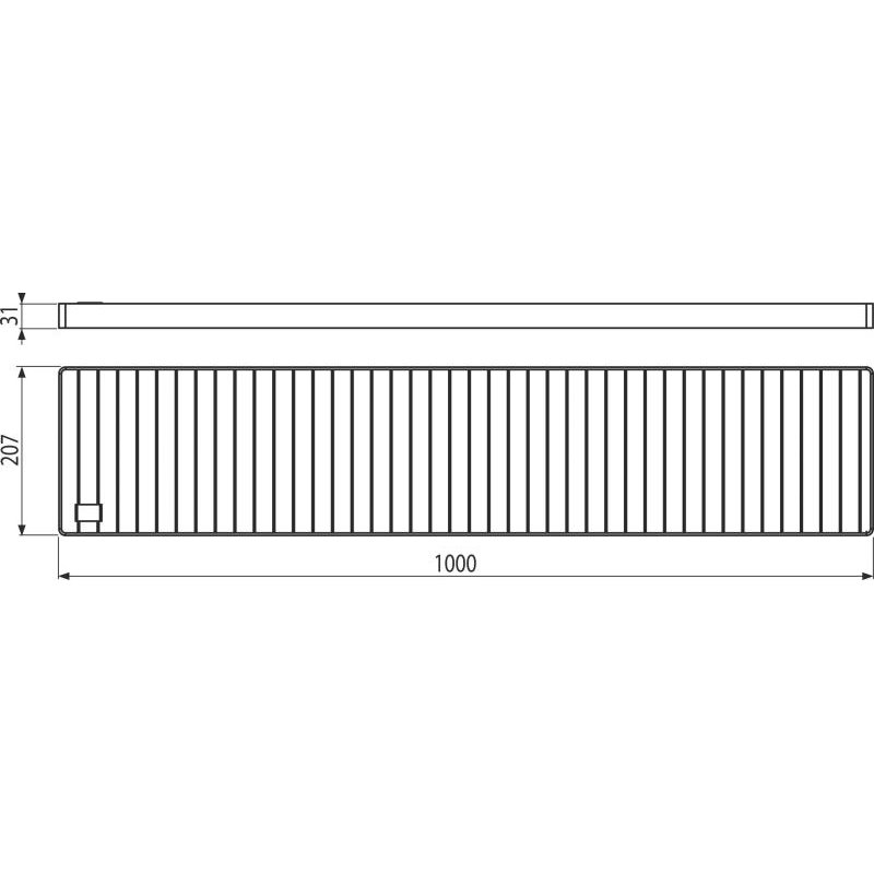 Alcaplast Krycí rošt pre krabicový žľab 1 m, nerez AISI 304 APR-R31-1000-210