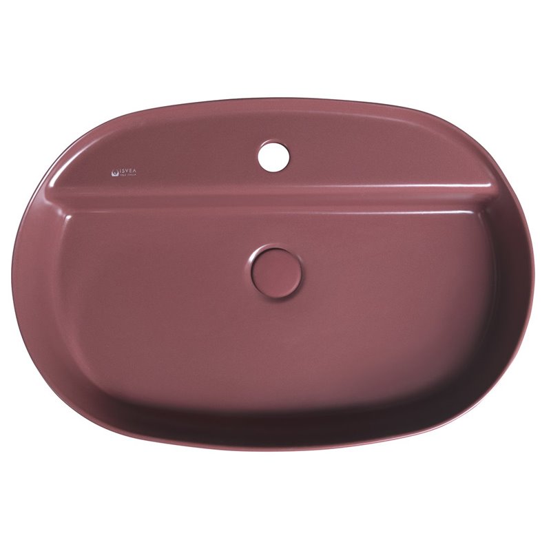 Isvea INFINITY OVAL keramické umývadlo na dosku, 60x40 cm, matná Maroon Red