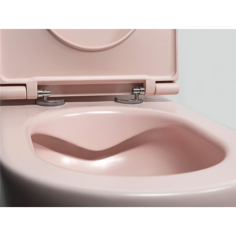 Isvea INFINITY závesná WC misa, Rimless, 36,5x53cm, ružová Salmon