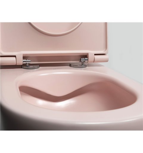 Isvea INFINITY závesná WC misa, Rimless, 36,5x53cm, ružová Salmon