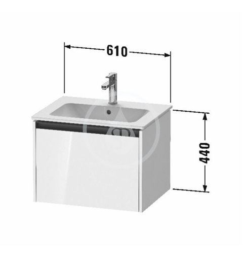 Duravit Umývadlová skrinka 440x610x480 mm, 1 zásuvka, matná biela K25062018180000
