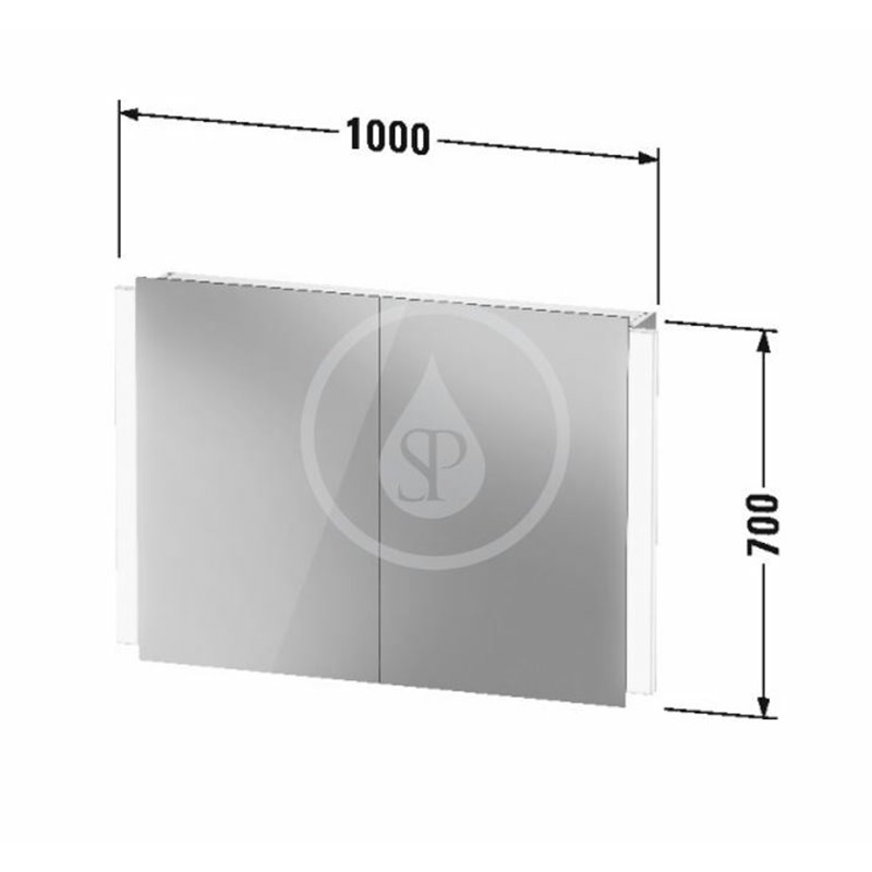 Duravit Zrkadlová skrinka s LED osvetlením, 700x1000x157 mm, 2 dvierka K27137000001000