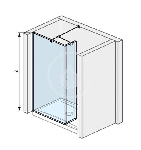 Jika Sklenená stena bočná 79,5 cm na sprchovú vaničku 140 cmx80 cm a 140 cmx90 cm s úpravou Jika Perla Glass, 800 mm x