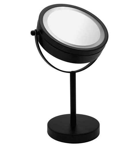 Ridder DAISY kozmetické zrkadielko LED osvetlenie, čierna