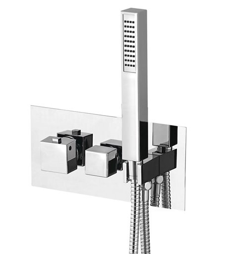 Sapho LATUS podomietková sprchová termostatická batéria vrátane ručnej sprchy, 2 výstupy, chróm
