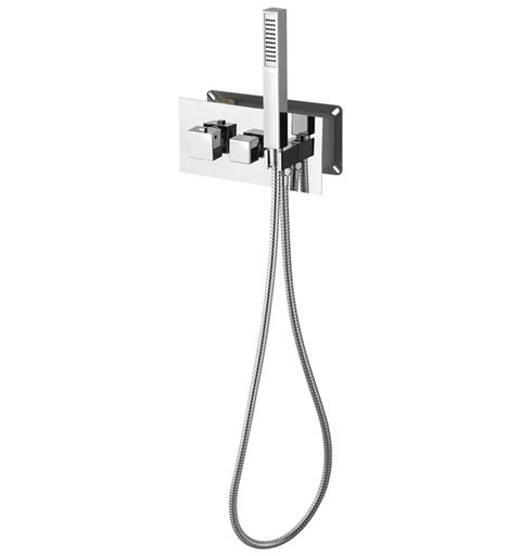 Sapho LATUS podomietková sprchová termostatická batéria vrátane ručnej sprchy, 2 výstupy, chróm