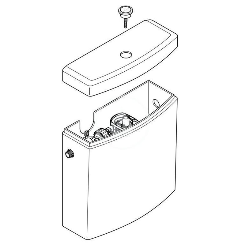 Villeroy & Boch WC nádržka kombi, bočný prívod, alpská biela 5760S101