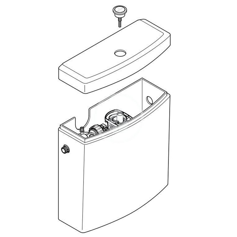 Villeroy & Boch WC nádržka kombi, zadný/bočný prívod, alpská biela 57071101