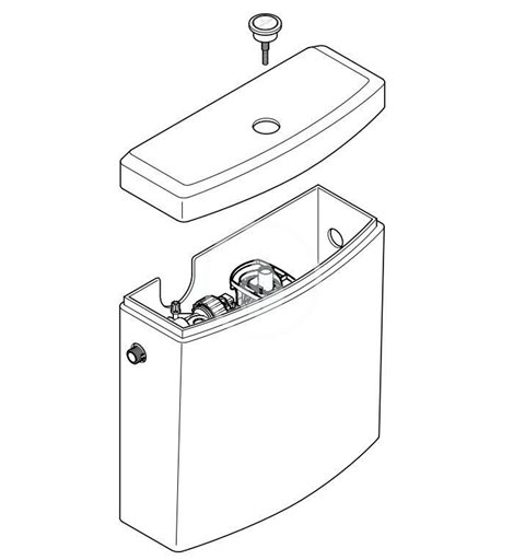 Villeroy & Boch WC nádržka kombi, zadný/bočný prívod, alpská biela 57071101