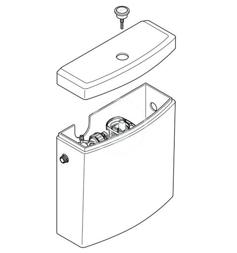 Villeroy & Boch WC nádržka kombi, zadný/bočný prívod, alpská biela 5760G101