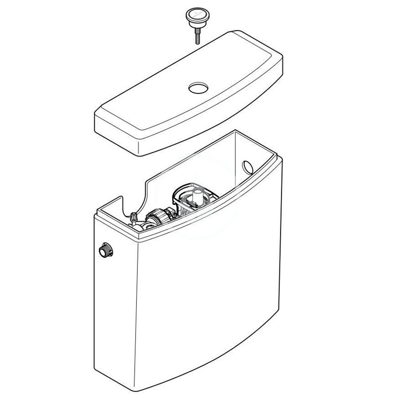 Villeroy & Boch WC nádržka kombi, zadný/bočný prívod, alpská biela 5773G101