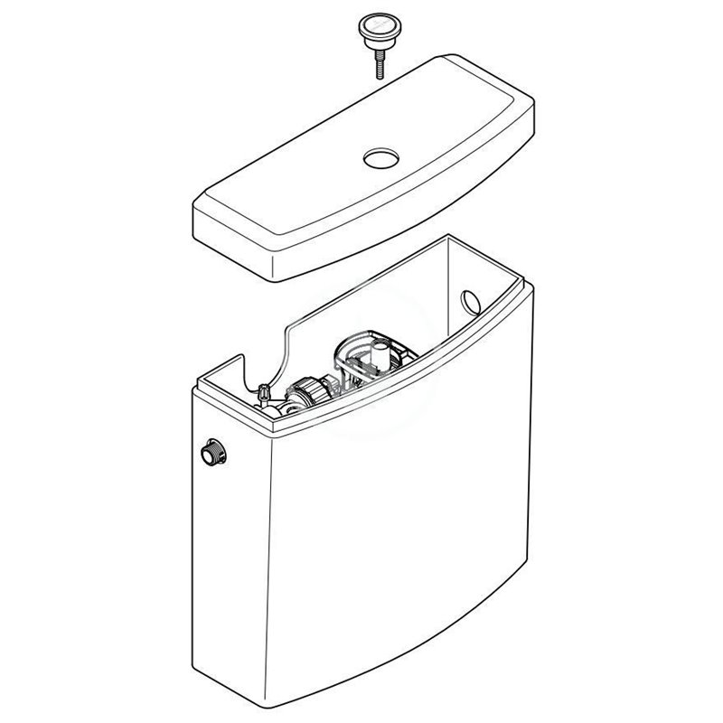 Villeroy & Boch WC nádržka kombi, zadný/bočný prívod, CeramicPlus, alpská biela 772311R1