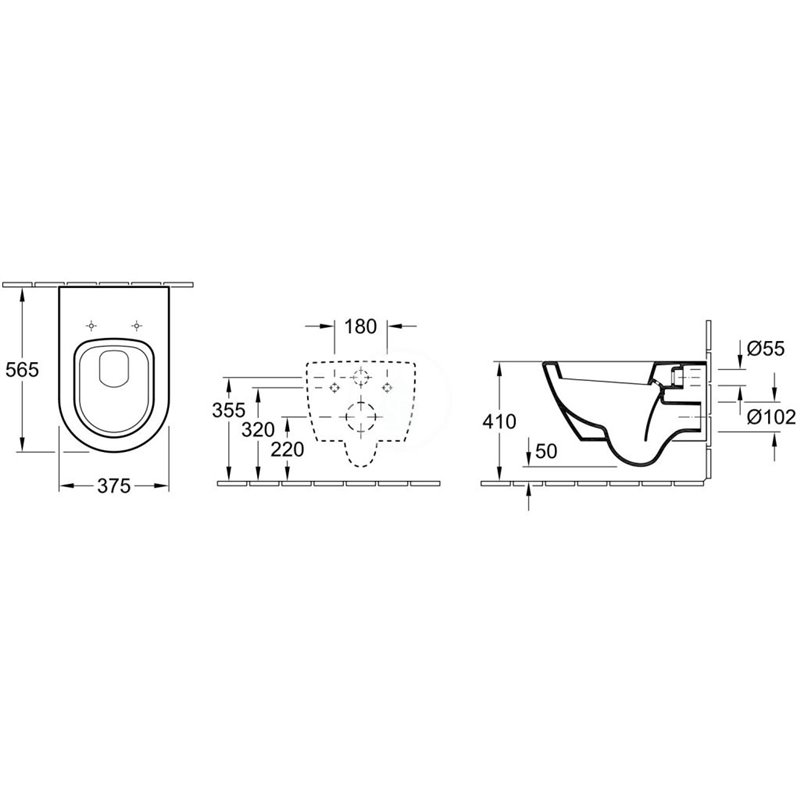 Villeroy & Boch Závesné WC, AquaReduct, s CeramicPlus, alpská biela 560010R1