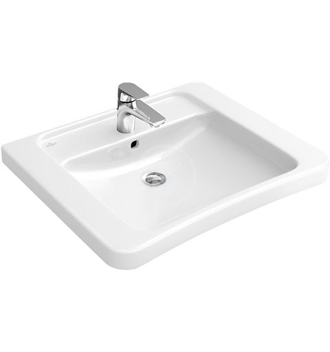 Villeroy & Boch Umývadlo Vita, 650 mm x 550 mm, biele – jednootvorové umývadlo, s prepadom 51786701