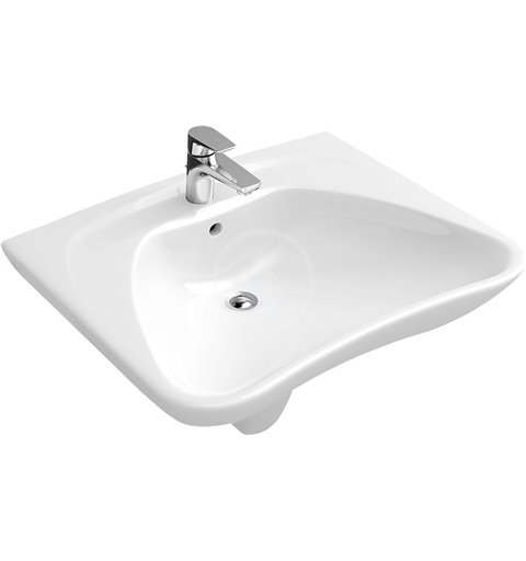 Villeroy & Boch Umývadlo Vita, 600 mm x 490 mm, biele – jednootvorové umývadlo, bez prepadu 71196101