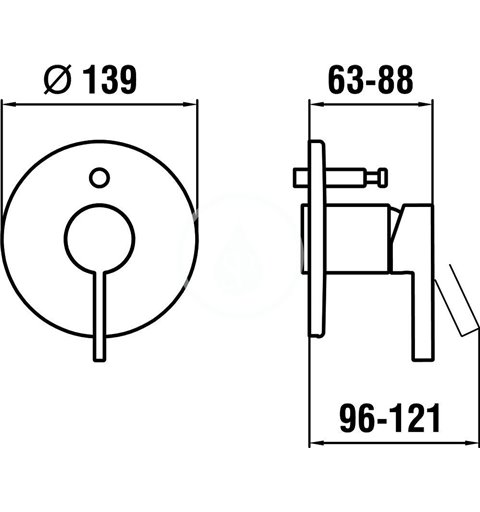 Laufen Vrchná súprava podomietkovej vaňovej/sprchovej batérie na Simibox, chróm H3213360040101