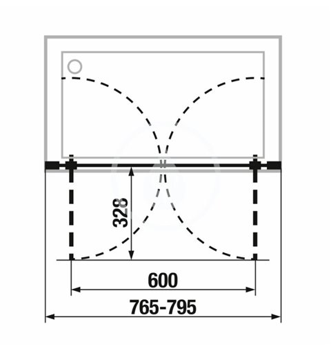 Jika Sprchové dvere pivotové dvojkrídlové L/P, 800 mm, Jika perla Glass, strieborná/sklo arctic H2562N10006661