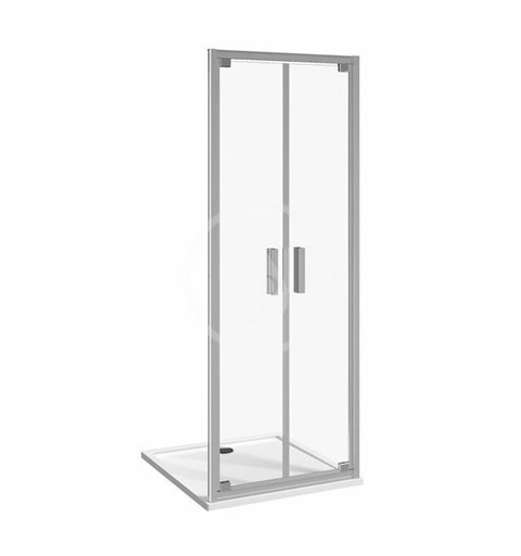 Jika Sprchové dvere pivotové dvojkrídlové L/P, 800 mm, Jika perla Glass, strieborná/transparentné sklo H2562N10006681