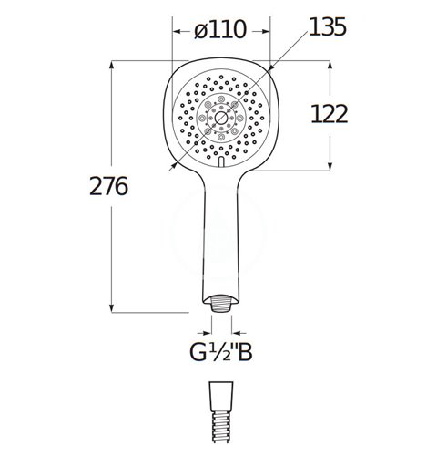 Jika Sprchová súprava Cubito-N 110 mm, 4 prúdy, chróm H3651X00043631