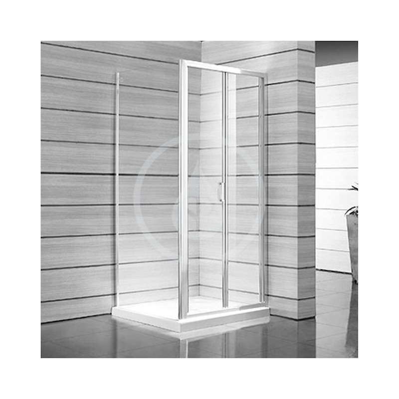 Jika Sprchové dvere skladacie 800 Ľ/P, sklo dekor stripy, biela H2553810006651