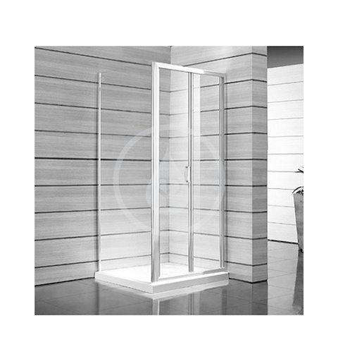 Jika Sprchové dvere skladacie 800 Ľ/P, sklo dekor stripy, biela H2553810006651