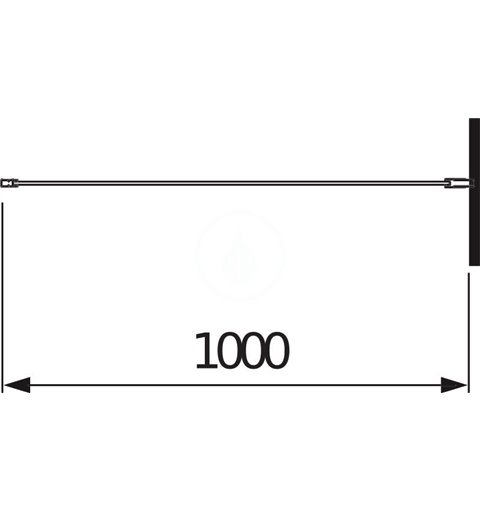Jika Pevná sprchová stena, 1000x1950 mm, transparentné sklo/chróm H2972430026681