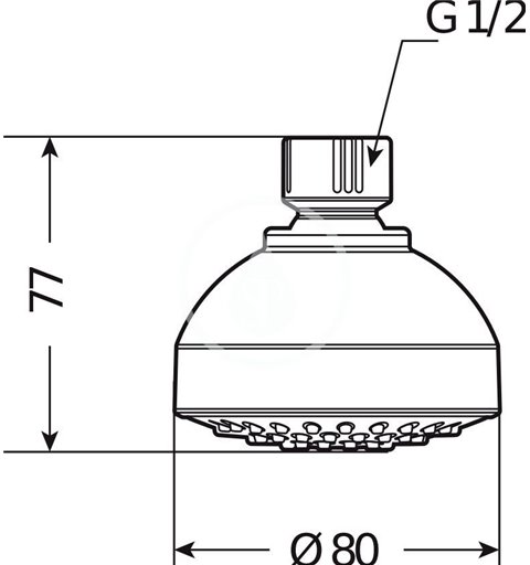 Jika Hlavová sprcha, chróm – priemer 80 mm, 1 funkcia H3671R10042101